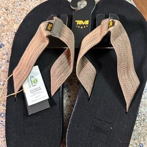Teva Black and Tan Flip Flops